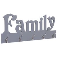vidaXL Nástenný vešiak FAMILY sivý 74x29,5 cm