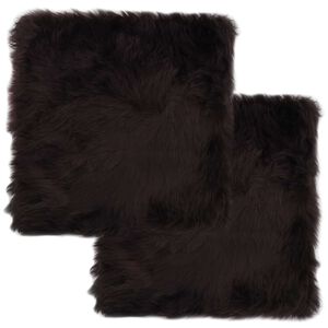 vidaXL Podsed&aacute;ky na stoličky 2 ks hned&eacute; 40 x 40 cm prav&aacute; ovčia kožu&scaron;ina