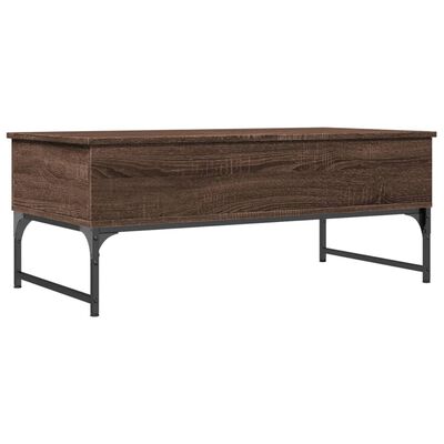 vidaXL Konferenčný stolík hnedý dub 100x50x40 cm kompozitné drevo kov