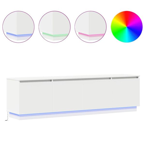 vidaXL TV skrinka s LED Biela 180 x 38 x 49 cm Kompozitn&eacute; drevo