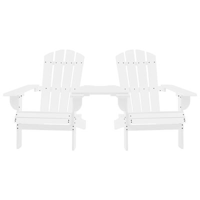 vidaXL Záhradné stoličky Adirondack+stolík, jedľový masív, biele