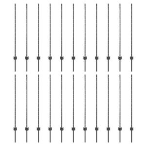 vidaXL Stĺp na plot. 22 pcs Siv&aacute; 160 cm Oceľ