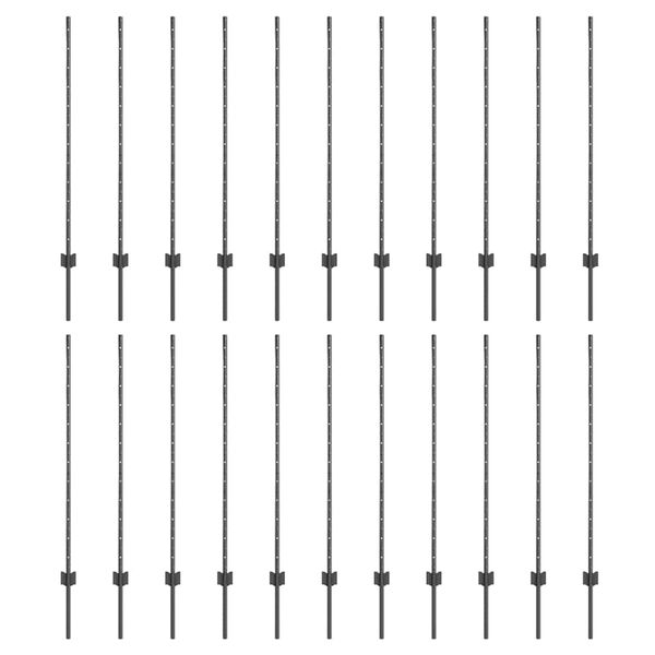 vidaXL Plotové stĺpy 44 pcs Sivá 160 cm Oceľ