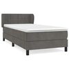 vidaXL Posteľn&yacute; r&aacute;m boxspring s matracom tmavosiv&yacute; 80x200 cm zamat