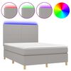 vidaXL Posteľ boxsping s matracom a LED bledosiv&aacute; 140x200 cm l&aacute;tka