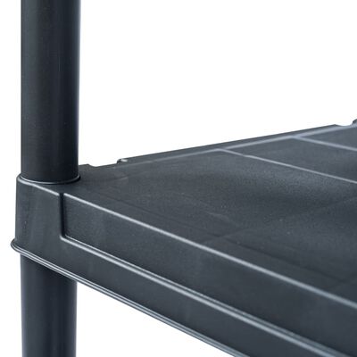 vidaXL Regál s úložnými poličkami čierny 60x30x180 cm plastový 125 kg