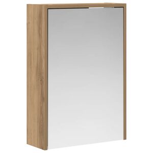 vidaXL K&uacute;peľňov&aacute; zrkadlov&aacute; skrinka Remeseln&iacute;cky dub 43 x 16 x 62.5 cm