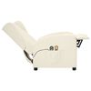 vidaXL Elektrické masážne kreslo ušiak, krémové, umelá koža