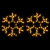 vidaXL Silueta vianočnej vločky s LED 2 ks tepl&eacute; biele 38x37 cm