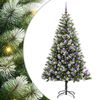 vidaXL Umel&yacute; vianočn&yacute; stromček s umel&yacute;m snehom 300 LED Tepl&aacute; biela