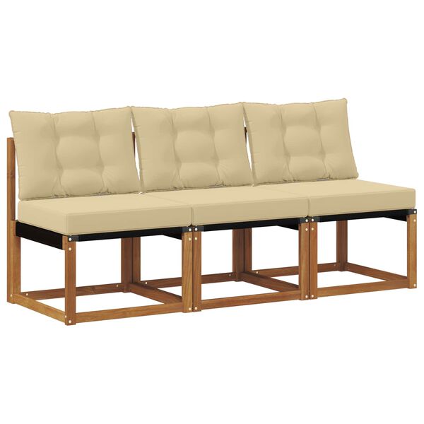 vidaXL 3 Kus Outdoor stredn&aacute; pohovka