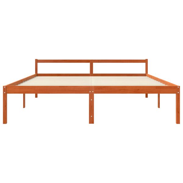 vidaXL R&aacute;m postele Včel&iacute; hned&yacute; 200 x 200 cm Mas&iacute;vne borovicov&eacute; drevo