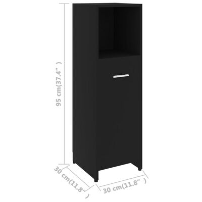 vidaXL 4-dielna súprava kúpeľňového nábytku čierna