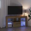 vidaXL Rohov&yacute; LED TV kabinet N&aacute;stenn&yacute; Remeseln&yacute; dub 100 x 40 x 50 cm
