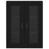 vidaXL Vysoká skrinka čierna 69,5x34x180 cm spracované drevo