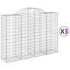 vidaXL Obl&uacute;kov&eacute; gabionov&eacute; ko&scaron;e 3 ks 200x50x140/160 cm pozink. železo