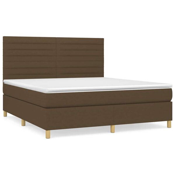 vidaXL Boxspring posteľ s matracom tmavohned&aacute; 180x200 cm l&aacute;tka