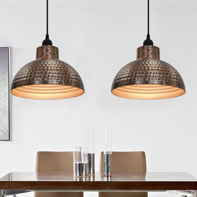 Stropné lampy s polkruhovými tienidlami medenej farby vidaXL 2 ks