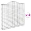 vidaXL Obl&uacute;kov&eacute; gabi&oacute;nov&eacute; ko&scaron;e 14 ks 200x30x180/200 pozinkovan&eacute; železo