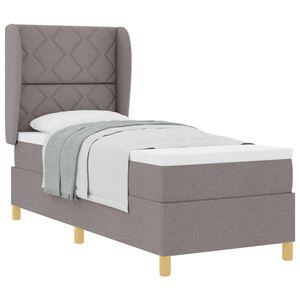 vidaXL Boxspring posteľ s matracom tmavo&scaron;ed&aacute; 90x190 cm Sivohned&aacute; l&aacute;tka