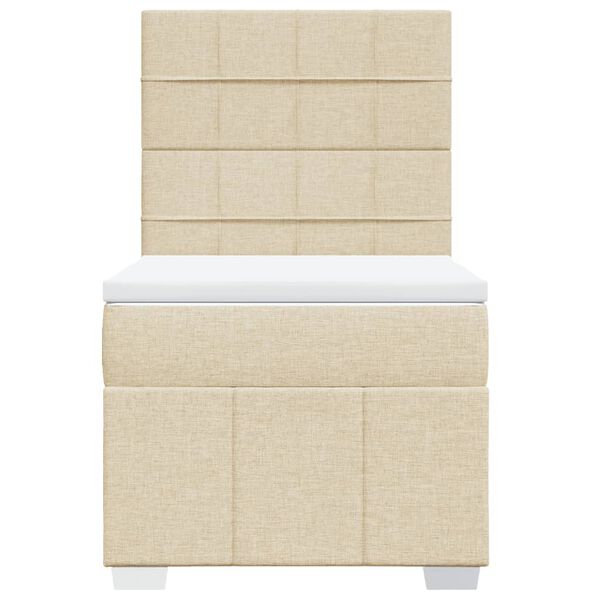 vidaXL Posteľn&yacute; r&aacute;m boxsping s matracom kr&eacute;mov&yacute; 80x200 cm l&aacute;tka