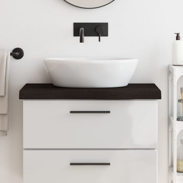 vidaXL K&uacute;peľňov&aacute; doska tmavohned&aacute; 80x30x(2-6) cm o&scaron;etren&yacute; mas&iacute;v