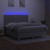 vidaXL Posteľ boxsping s matracom a LED bledosiv&aacute; 180x200 cm l&aacute;tka