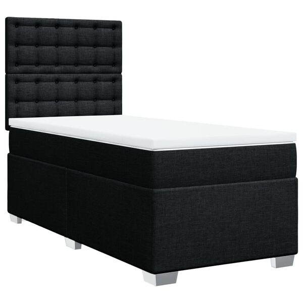 vidaXL Posteľn&yacute; r&aacute;m boxspring s matracom čierny 90x190 cm l&aacute;tka