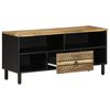 vidaXL TV skrinka čierna 100x33,5x46 cm masívne hrubé drevo mango