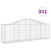 vidaXL Obl&uacute;kov&yacute; gabionov&yacute; k&ocirc;&scaron; 11 ks 200x30x60/80 cm pozinkovan&eacute; železo