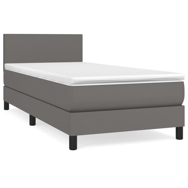 vidaXL Boxspring posteľ s matracom sivá 80x200 cm umelá koža