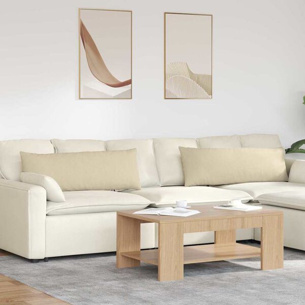 vidaXL Vankúše na pohovku 2 pcs Krémová 120 x 40 cm látka