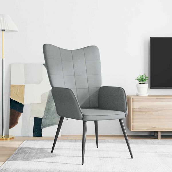 vidaXL Relaxačn&eacute; kreslo, svetlosiv&eacute;, l&aacute;tka