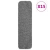 vidaXL Proti&scaron;mykov&eacute; n&aacute;&scaron;ľapy na schody 15 ks, 75x20cm, siv&eacute;, obdĺžnik