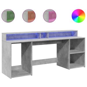 vidaXL St&ocirc;l s LED svetlami bet&oacute;novo siv&yacute; 200x55x91 cm kompozitn&eacute; drevo