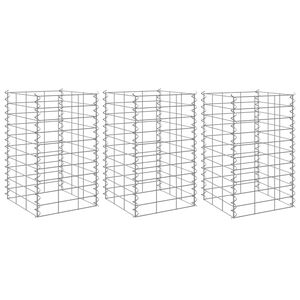 vidaXL Gabi&oacute;nov&eacute; vyv&yacute;&scaron;en&eacute; z&aacute;hony 3 ks 30x30x50 cm, železo