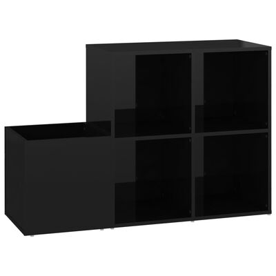 vidaXL Skrinka na topánky lesklá čierna 105x35,5x70cm kompozitné drevo