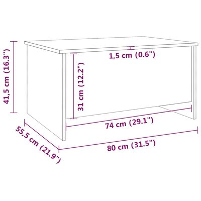 vidaXL Konferenčný stolík betónový 80x55,5x41,5 cm spracované drevo