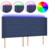vidaXL Čelo postele s LED modr&eacute; 183x16x118/128 cm l&aacute;tka