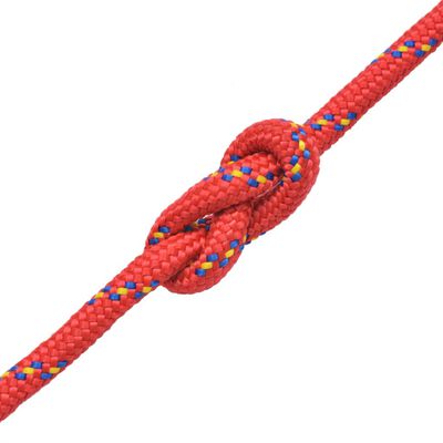 vidaXL Lodné lano, polypropylén, 10 mm, 50 m, červené