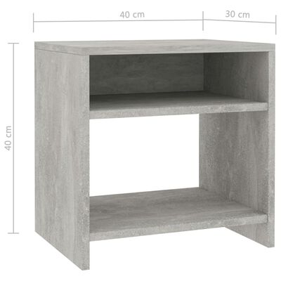 vidaXL Nočný stolík betónovo-sivý 40x30x40 cm drevotrieska