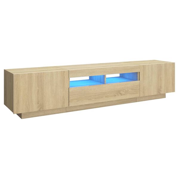 vidaXL TV skrinka s LED svetlami dub sonoma 180x35x40 cm