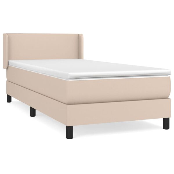 vidaXL Boxspring posteľ s matracom kapuč&iacute;nov&aacute; 100x200 cm umel&aacute; koža