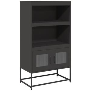 vidaXL Highboard Black 68x39x123 cm Oceľ