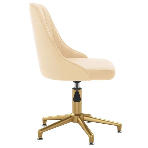 vidaXL Otočn&aacute; jed&aacute;lensk&aacute; stolička kr&eacute;mov&aacute; zamatov&aacute;