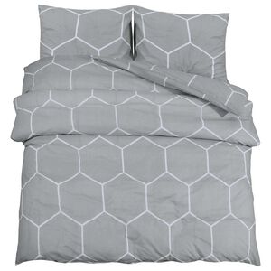 vidaXL S&uacute;prava obliečok na papl&oacute;n siv&aacute; a biela 200x200 cm bavlna