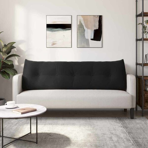 vidaXL Podu&scaron;ka na chrb&aacute;t Čierna 160 x 24 x 50 cm Zamat