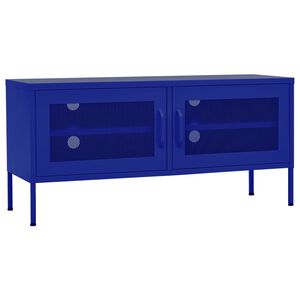 vidaXL TV skrinka n&aacute;morn&iacute;cka modr&aacute; 105x35x50 cm oceľ