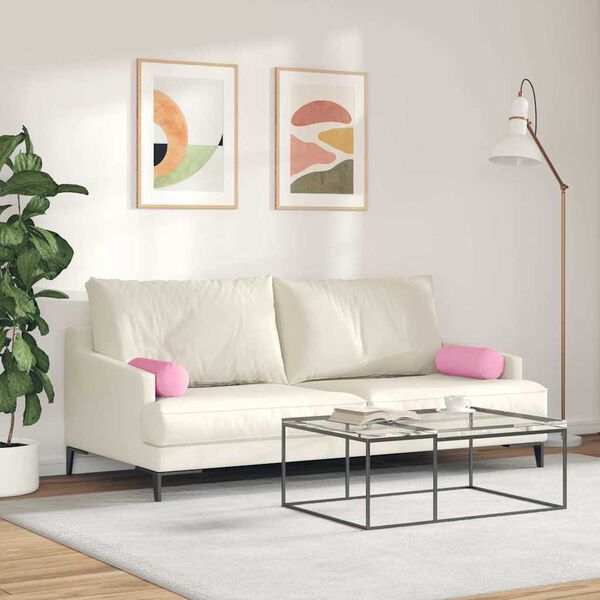 vidaXL Podložkové vankúše 2 pcs Ružová Ø 15 x 40 cm látka