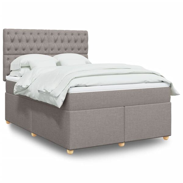 vidaXL Posteľn&yacute; r&aacute;m boxspring s matracom sivohned 160x200 cm l&aacute;tka
